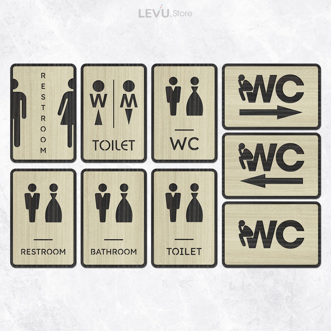 Wooden Toilet Sign, Restroom Sign, WC Sign, Bathroom Sign, Wooden Sign