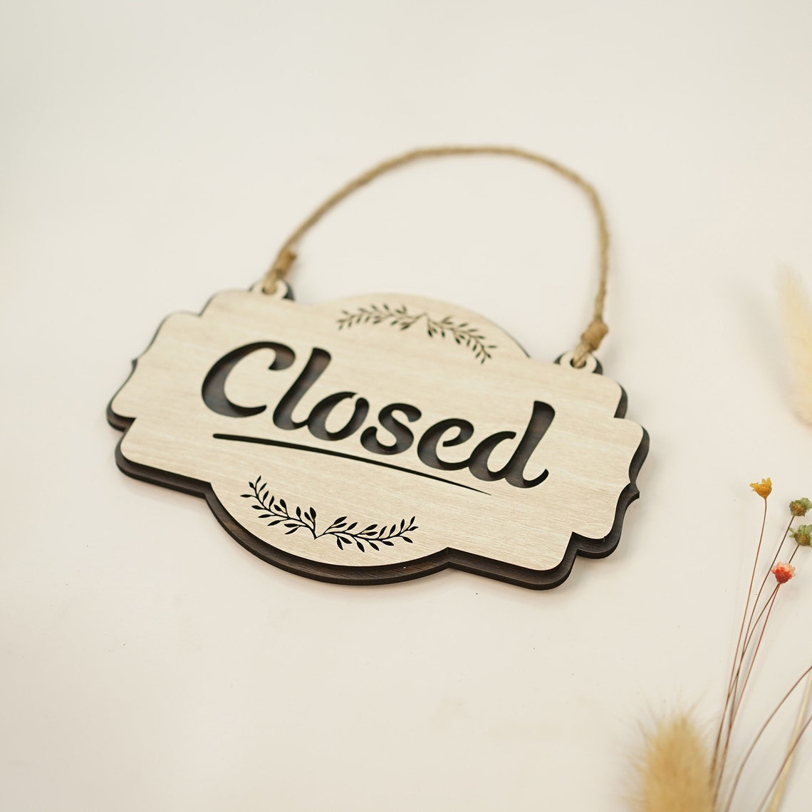 Open Closed Sign, Open Wood Sign, Closed Wood Sign, Double Sided ...
