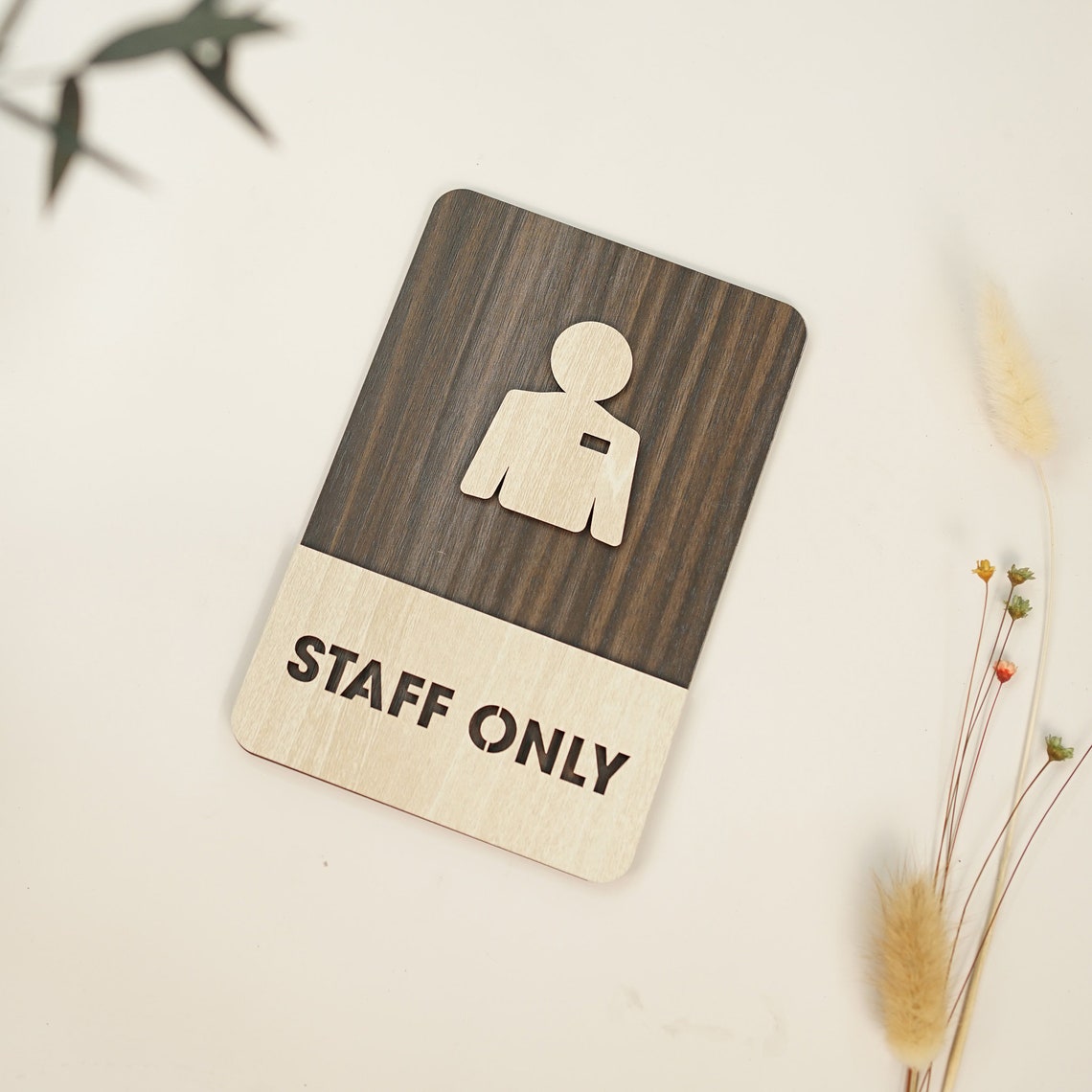 Staff Only Sign, Staff Only Wooden Sign, Staff Only Area Warning, 3D ...