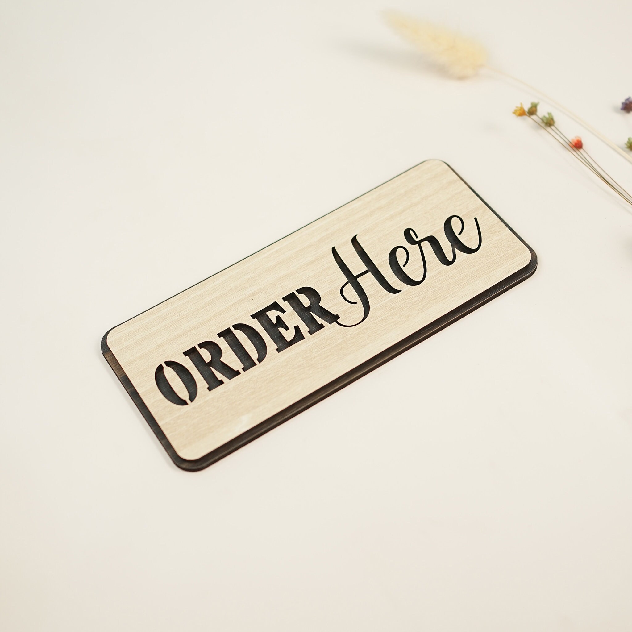 Order Here Sign, Order Here Wooden Sign, Wood Sign 3D, Door Sticker ...