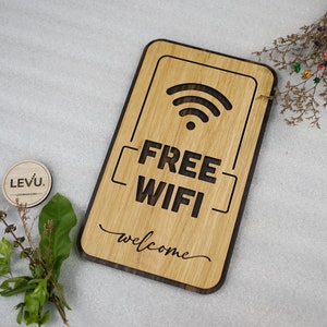 Free Wifi Wooden Sign, WiFi Laser SVG, WiFi Password Sign, Guess Room Wifi Decor