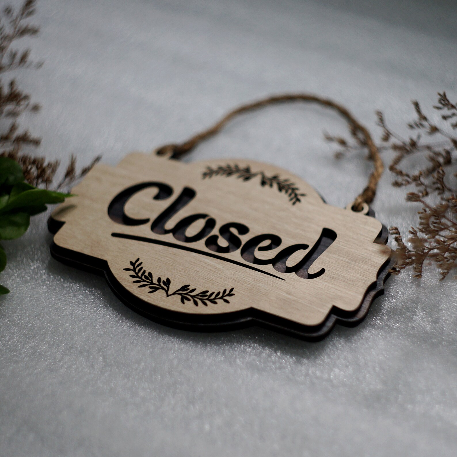 Personalized Wood Open Closed Sign: Double Sided Business Signage - Etsy