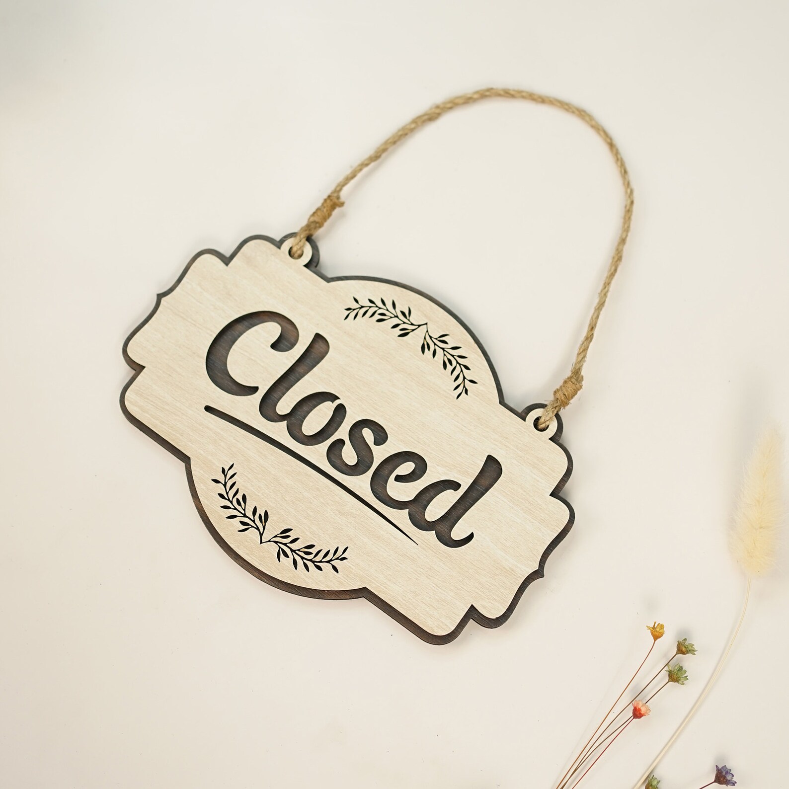 Open Closed Sign, Open Wood Sign, Closed Wood Sign, Double Sided ...