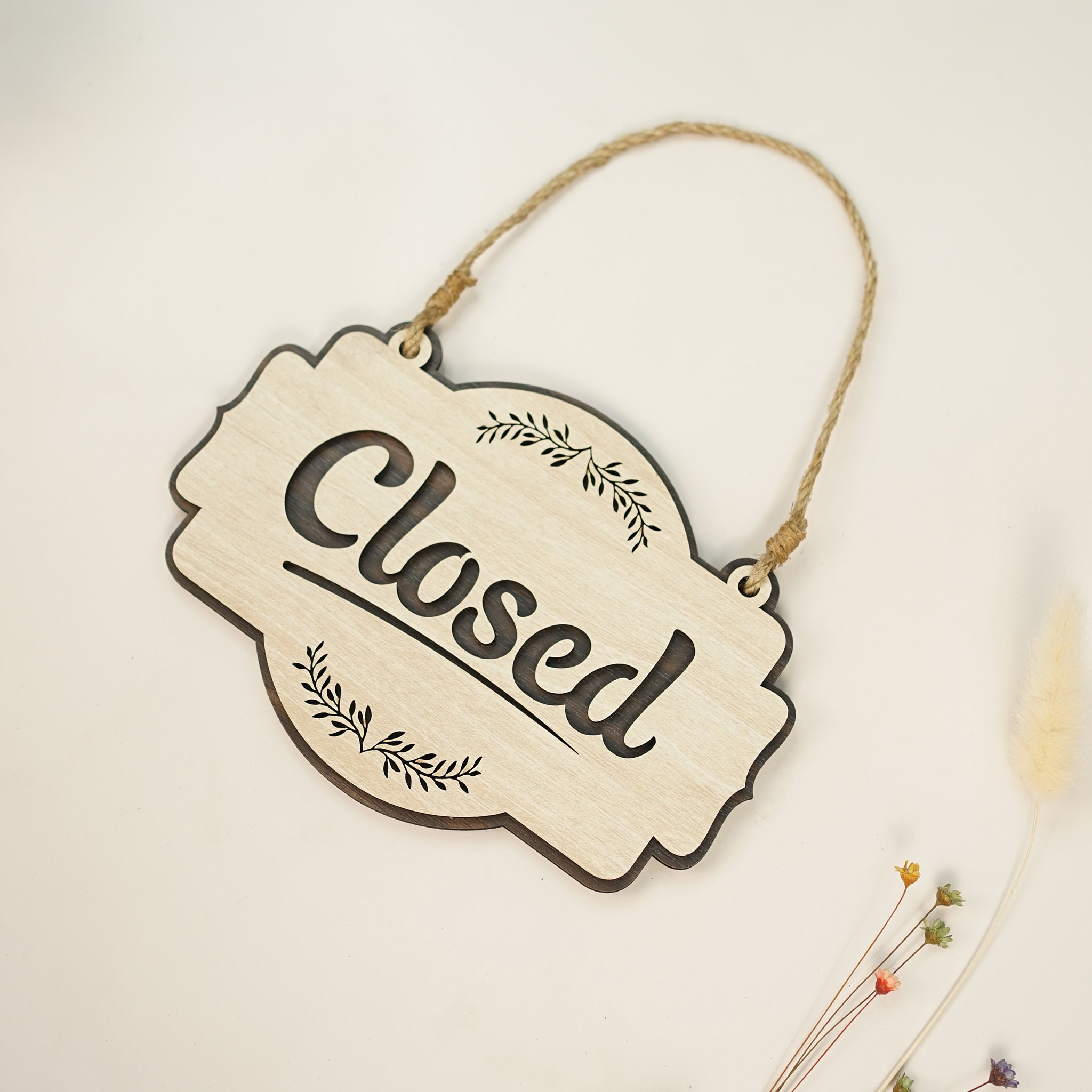 Open Closed Sign, Open Wood Sign, Closed Wood Sign, Double Sided ...