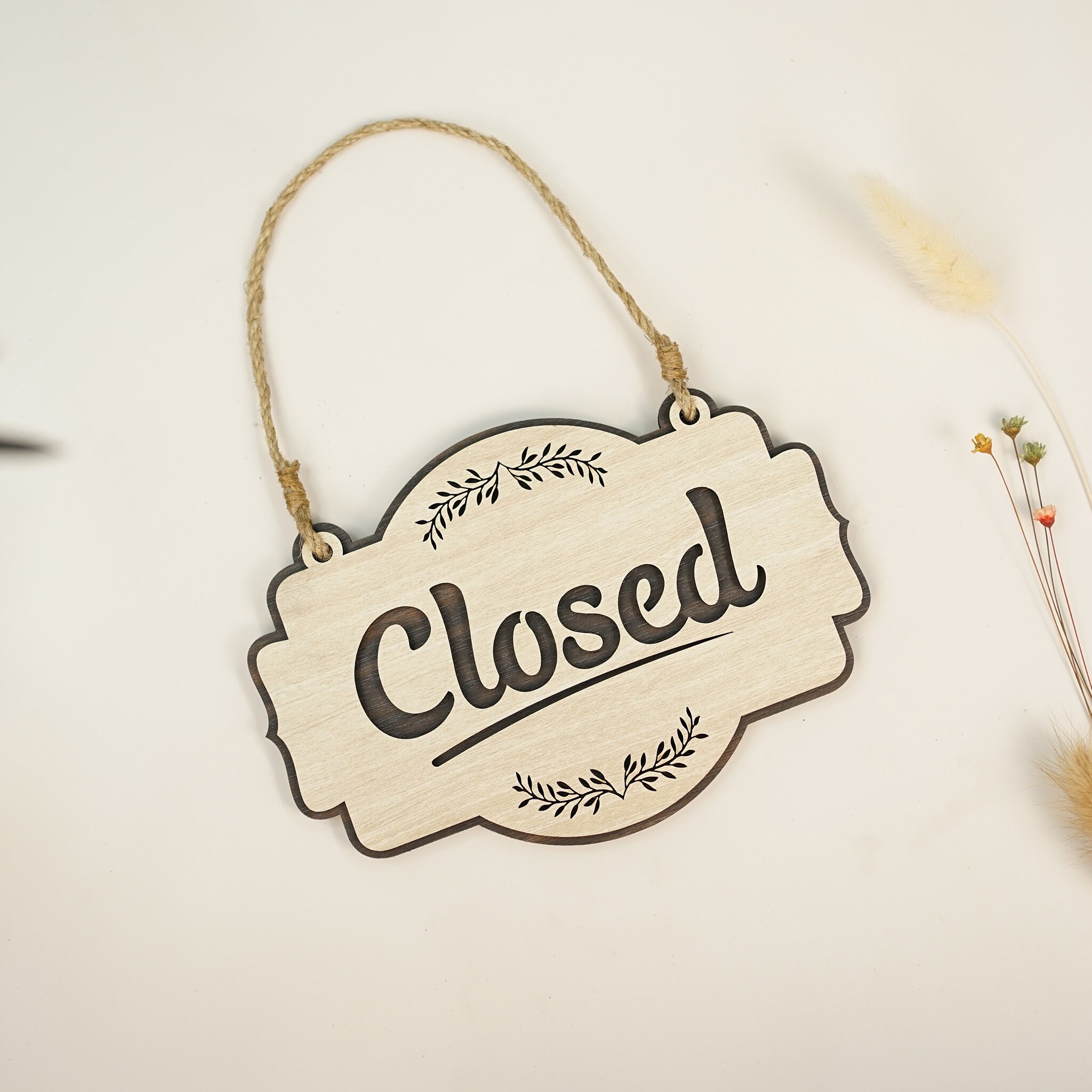 Open Closed Sign, Open Wood Sign, Closed Wood Sign, Double Sided ...