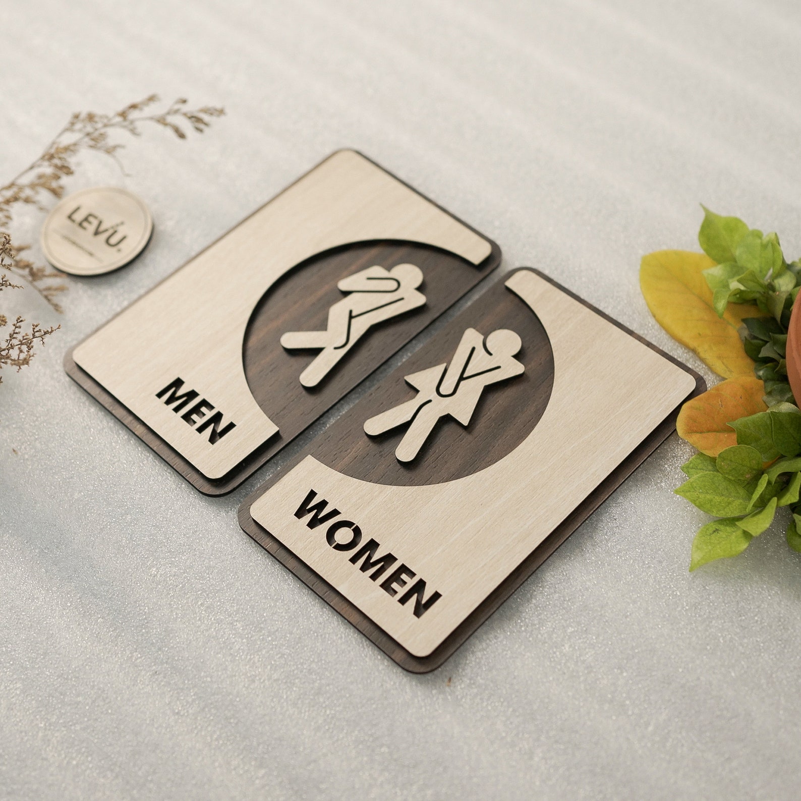 Restroom Men and Women Signs Bathroom Wooden Decor Signs Wooden Toilet ...