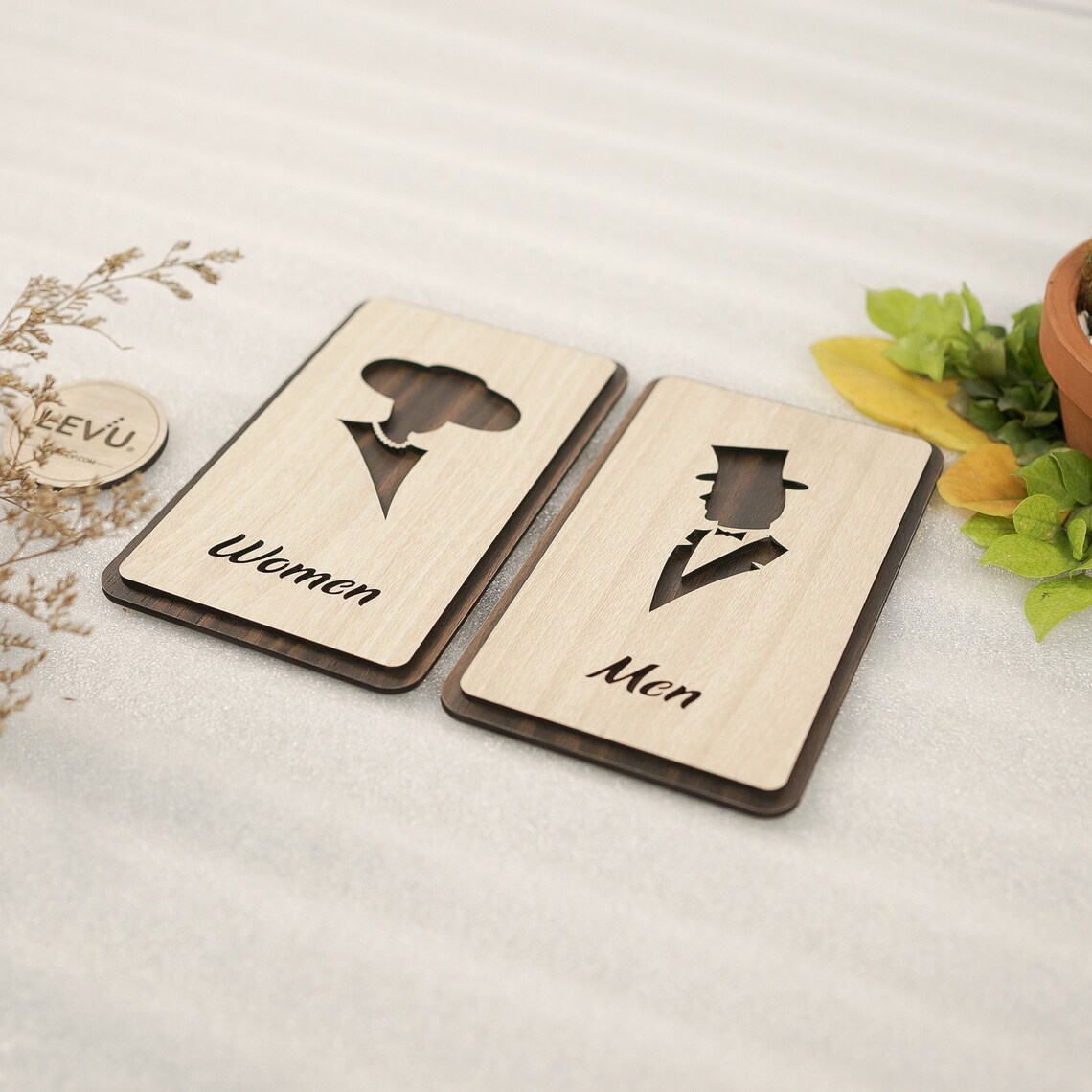 Wood Signs Man and Woman, Male and Female Restroom, Toilet, Wc ...