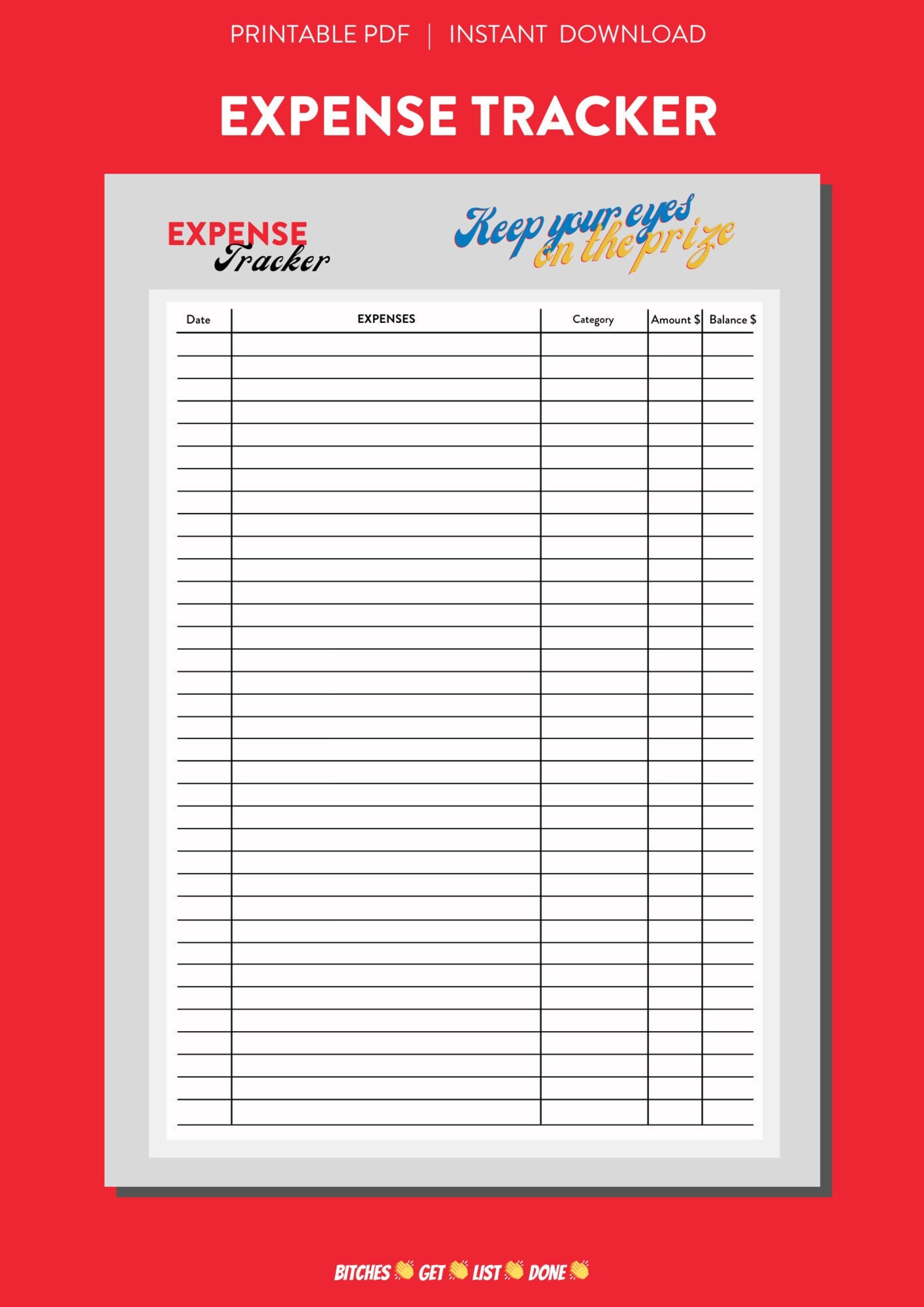 EXPENSE TRACKER Template Printable, Budget Binder, Budget Planner ...