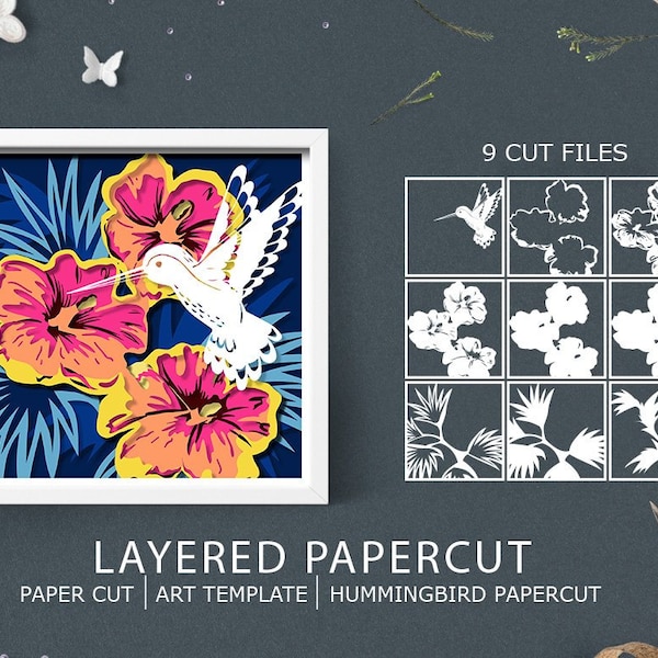 Hummingbird Hibiscus 3D Papercut Shadow box, 3D Layered SVG Shadow Box, Cricut Design Downloads PNG Transparent Printing Design, Paper Craft Hummingbird Hibiscus 3D Papercut Shadow box, 3D Layered SVG Shadow Box, Cricut Design Downloads PNG Transparent Printing Design, Paper Craft