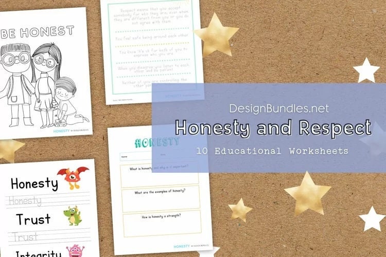 honesty and respect educational worksheets school worksheets etsy