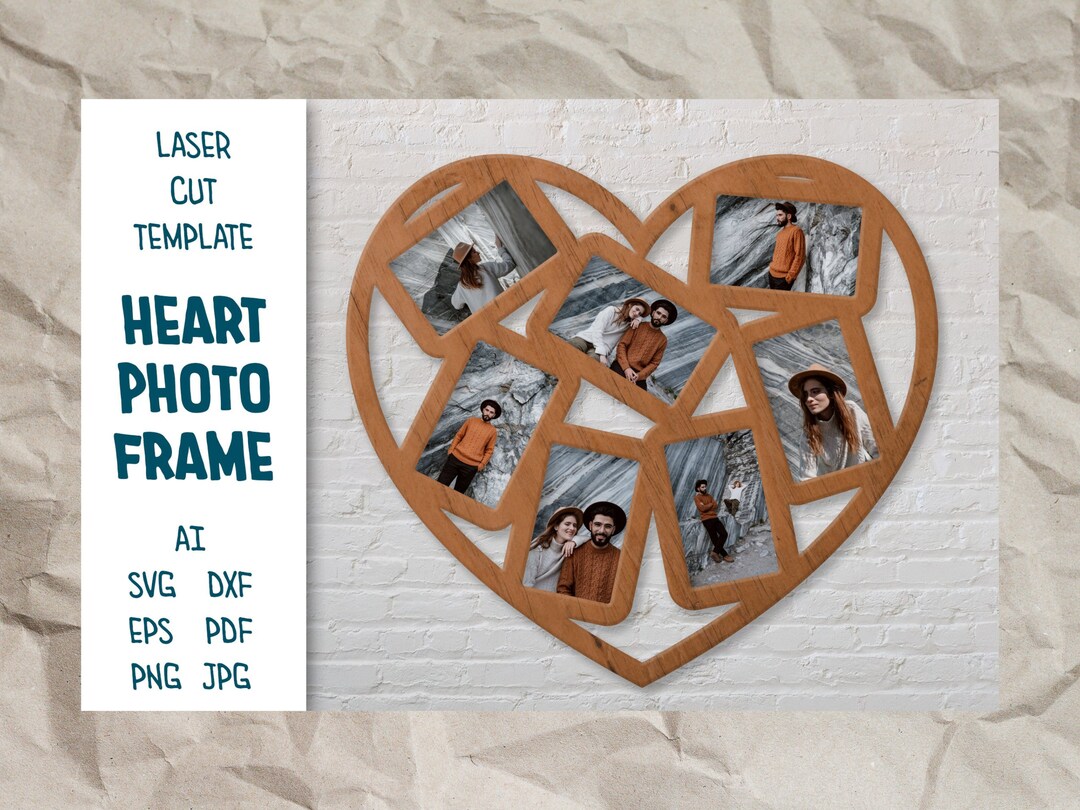 Heart Photo Frame Template, Wall Gallery Template, Couple Wall Decor Heart Photo Frame Template, Wall Gallery Template, Couple Wall Decor