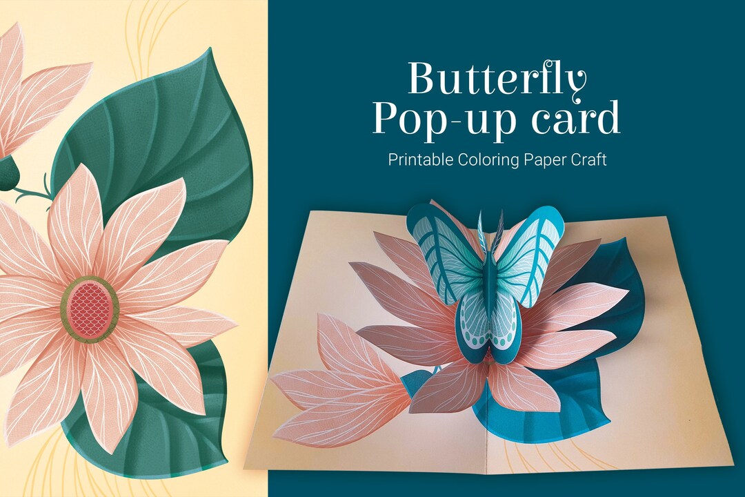 Butterfly Pop-up Card SVG Template, Pop up Card Template, DIY Pop up ...