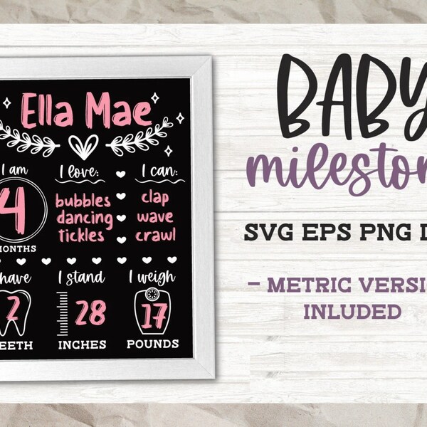 Baby Milestone SVG, Baby Milestone Board, Newborn Milestones, Cricut Project, Baby Milestones, Cricut Design, Cricut Download, SVG Download