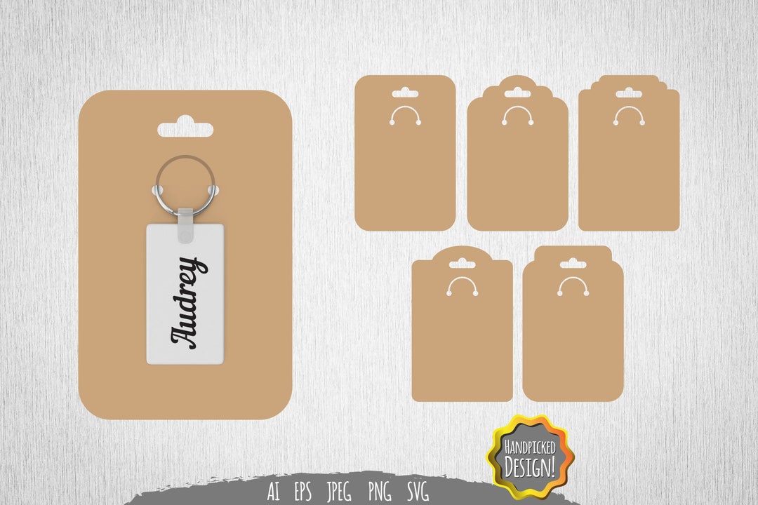 Keychain Display Card SVG Template, Keychain Template, DIY Keychain