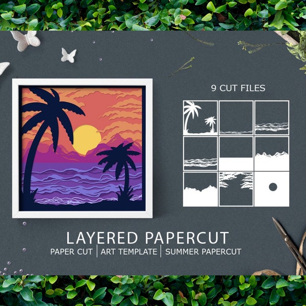 Sunset Beach Palm Trees 3D Papercut Shadow box 3D Layered SVG Shadow Box Cricut Design Downloads PNG Transparent Printing Design Paper Craft Sunset Beach Palm Trees 3D Papercut Shadow box 3D Layered SVG Shadow Box Cricut Design Downloads PNG Transparent Printing Design Paper Craft
