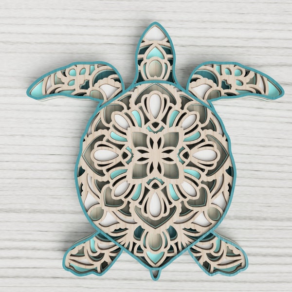 Turtle, laser cut, 3D Papercut Shadow box, 3D Layered SVG Shadow Box, Cricut Design Downloads PNG Transparent Printing Design, Paper Craft