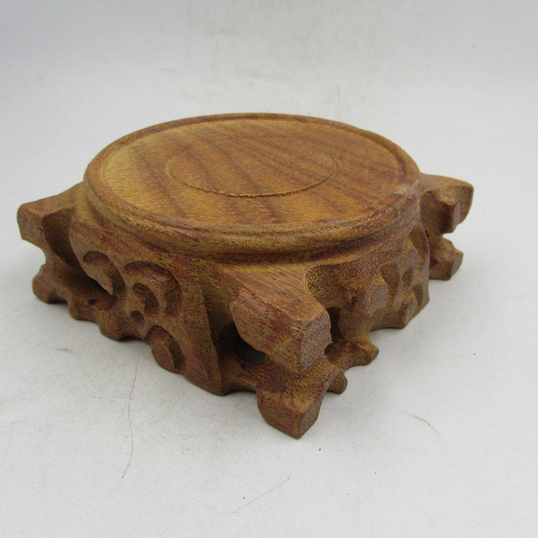 Vase Base Antique Display Wood Stand Holder Etsy