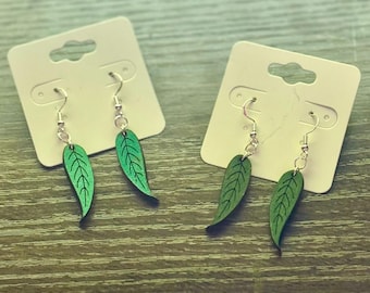 Wooden Leaf Earrings