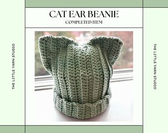 Ribbed Cat Ear Beanie