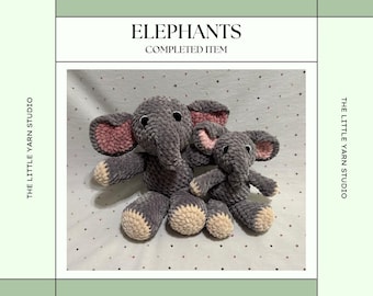 Crochet Elephant Mommy and Me Plushes