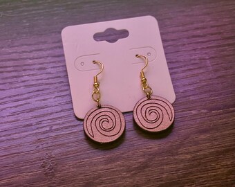 Wooden Spiral Earrings
