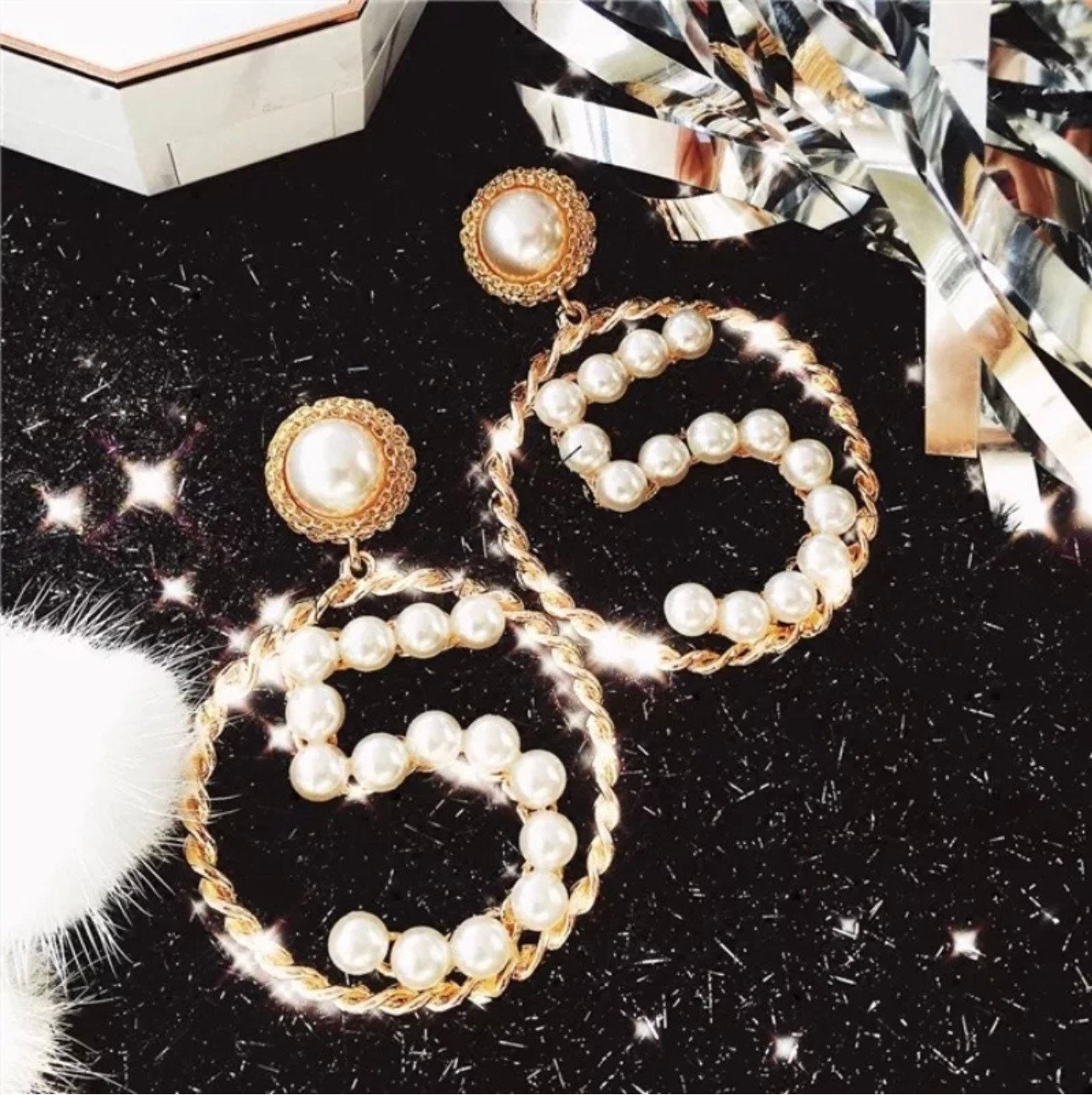 Big Chanel Earrings Etsy
