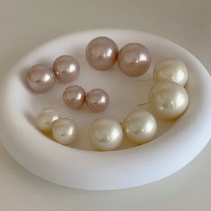 16mm 20mm 25 mm Large Elegant Simple Earring Classic Imitation Pearl earrings Jewelry