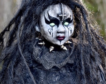 OOAK Gothic Demon Goddess Doll Dark Art Horror Occult Creepy Collectible