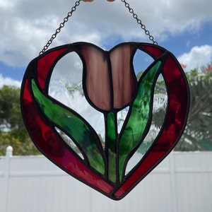 Stained Glass Tulip Suncatcher