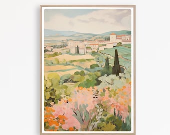 France Wall Art, Landscape Art Print, South of France landscape, Mediterranean Wall Art, INSTANT DOWNLOAD