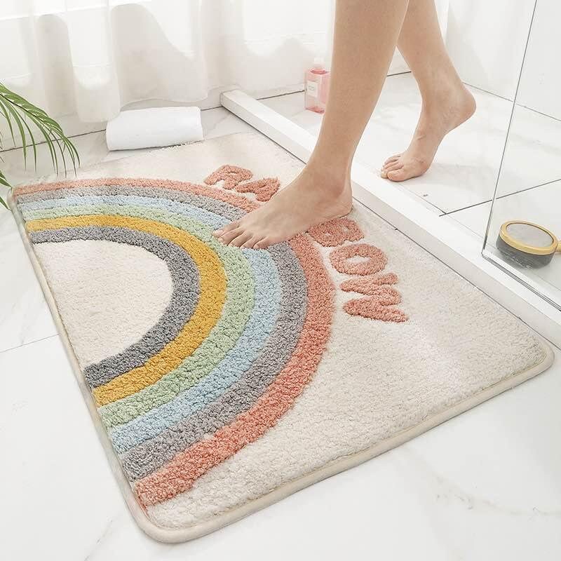 Rainbow Rug, Decor Doormat Bath Mat, Bathroom Classroom Bedroom Outdoor
