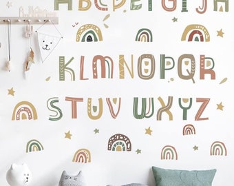 Boho Alphabet Wall Decals - Etsy
