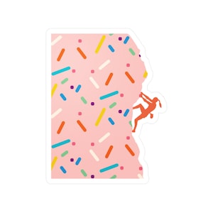 Rock Climbing Vinyl Sticker, Sprinkles: Adult Stickers, Water Bottle Stickers, Laptop Stickers, Luggage Stickers