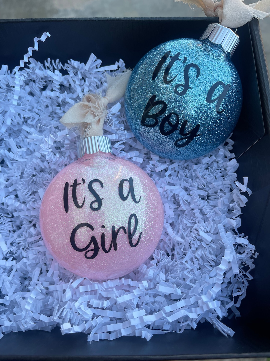 Gender Reveal Christmas Ornaments 