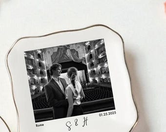 Custom Photo Ring Dish, Personalized Jewelry Holder, Picture Trinket Tray, Engagement Gift for Her, Wedding Keepsake Home Decor Ring Dishes