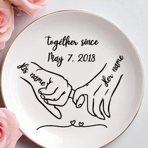 Personalized Couple Ring Dish, Engagement Gift, Wedding Gift for Couple, Custom Jewelry Tray, Custom Engagement Ring Holder, Wedding Gift