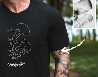 Camisa con retrato de papá, camisa con foto, camiseta para papá, camisas personalizadas para el Día del Padre con imágenes, regalos para papá primerizo, regalo para papá, regalo personalizado
