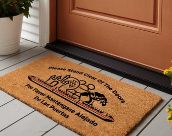 Please Stand Clear of The Doors Disney Parks Welcome Mat, Disney Monorail Doormat, Magical Disney Home Mat, Disney Welcome Mat for Entryway