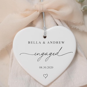 Engaged Ornament 2025, Custom Engagement Ornament with Names & Date, Personalized Wedding Ornament, Engaged Christmas Gift Couples Ornament