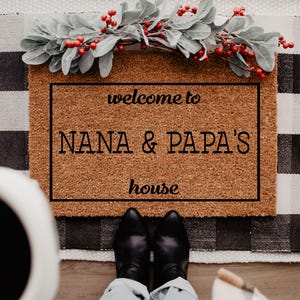 Nana and Papa&#39;s House Doormat, Personalized Doormat, Gift for Grandparents, Grandparents Gift Ideas, Grandparents Doormat, Nana Papa Gift