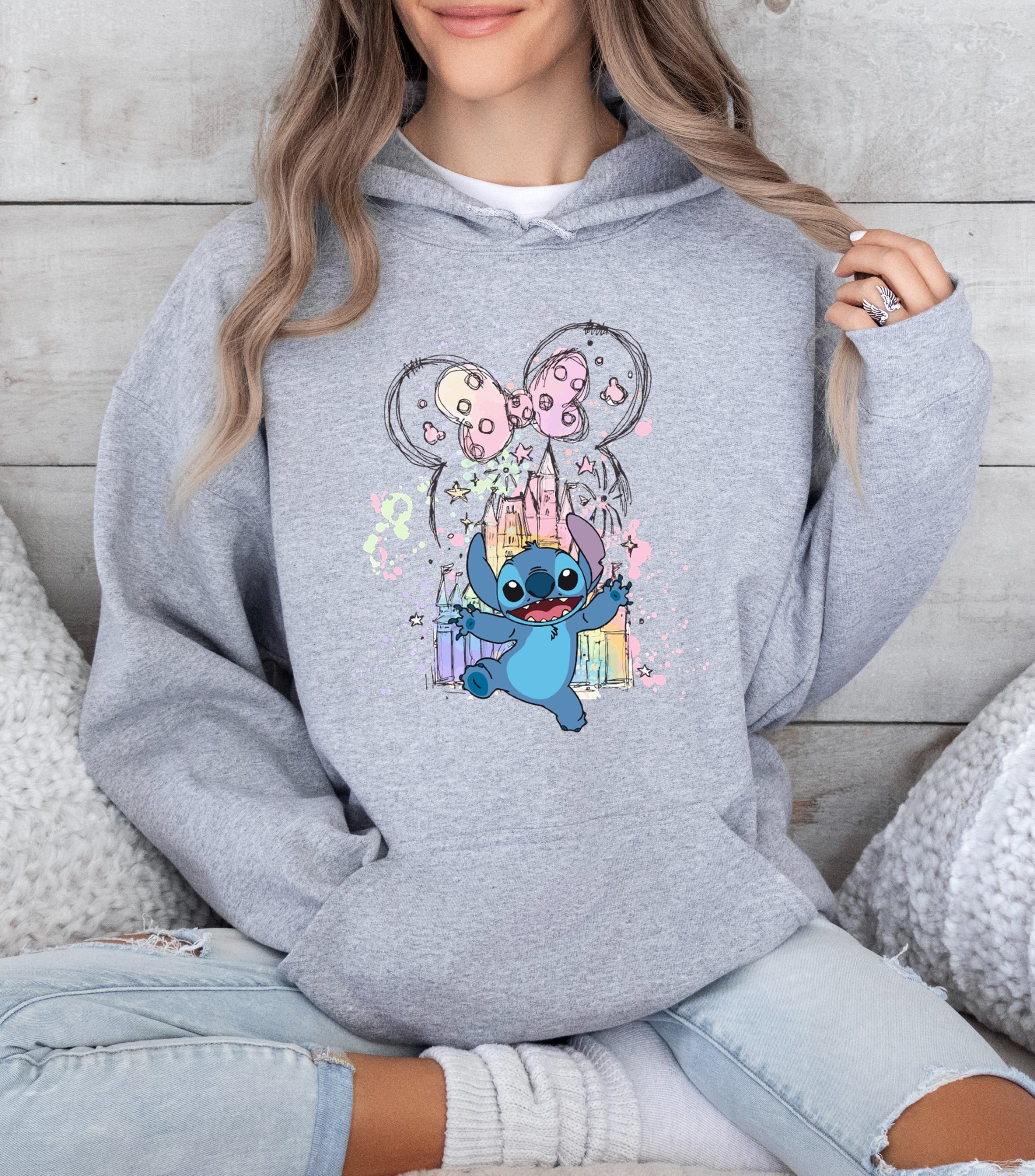 Sweat à capuche Disney Stitch, sweat à capuche Minnie Bow Stitch, sweat à capuche Stitch Disneyworld, sweats à capuche vacances Disney, sweat à capuch