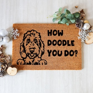 How Doodle You Do Doormat, Doodle Gifts, Dog Rug Welcome Doormat, Dog Saying, Dog Lover Gift, Dog Gift, Dog Decor, Dog Welcome Doormat