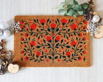 Wildflowers Doormat, Welcome Mat with Flowers, Spring Front Door Decor, Cottage Entry Rug, Outdoor Home Mat, Rustic Floral Mat And Gifts