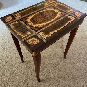 ANTIQUE 1960s Italian Fascination Waltz wooden table music