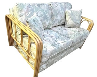 Mid century Vintage RATTAN Sleeper sofa original loveseat