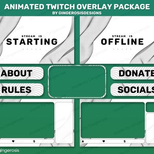 Animated White Geometric Wave Twitch Stream Overlay Package