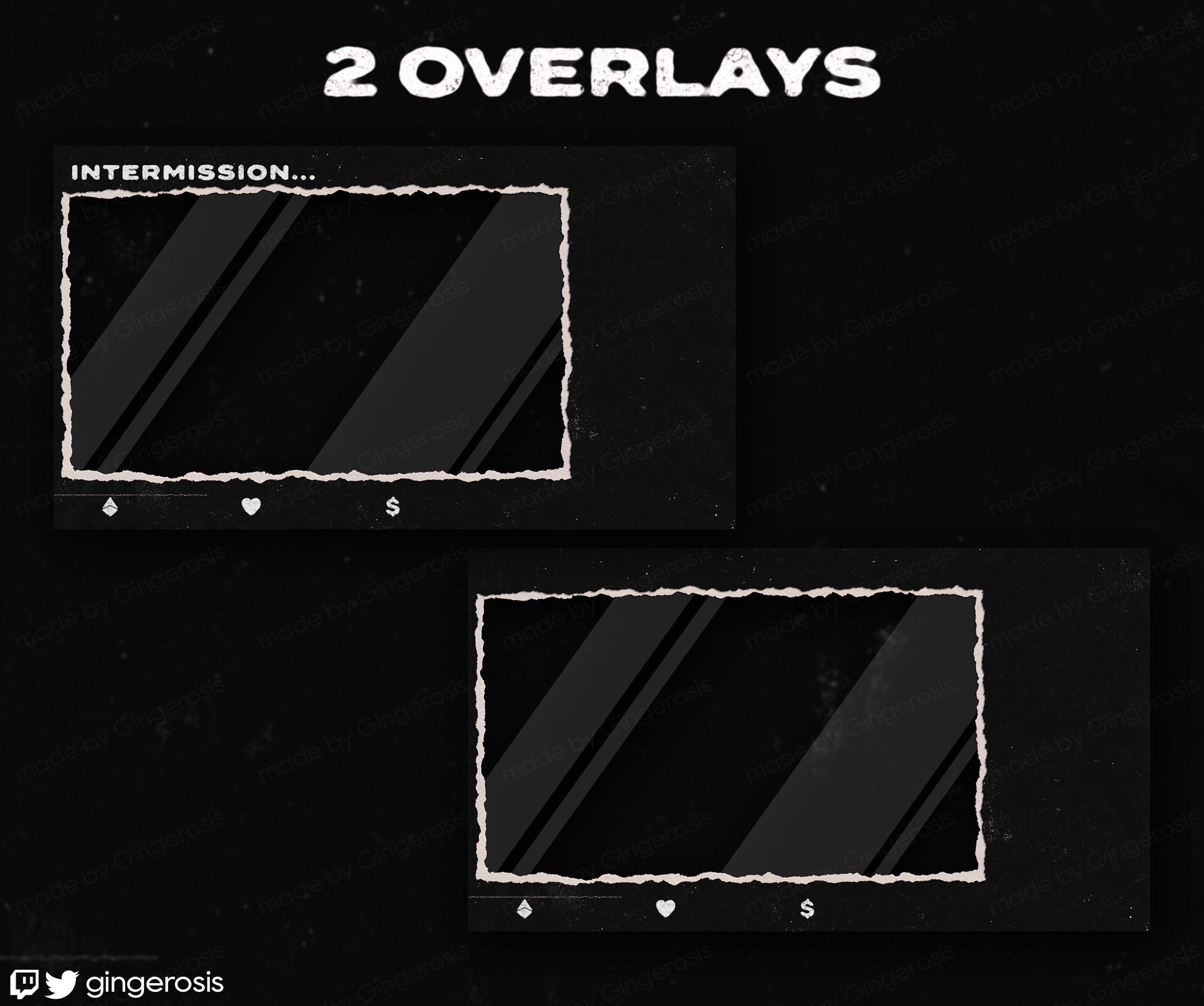Grunge Twitch Stream Overlay Package | Stream Overlays | Panels ...