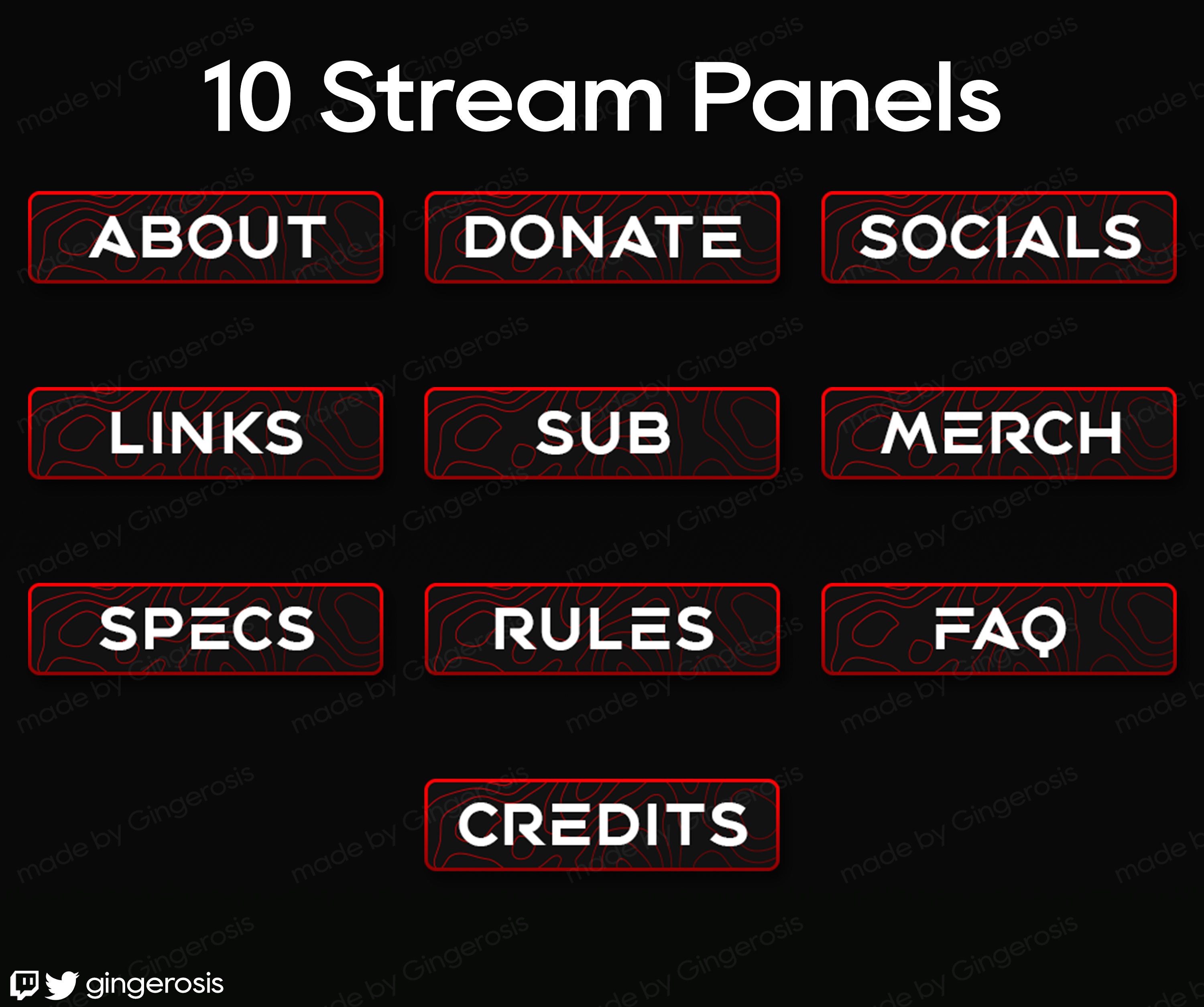 Overly Stream Red Animated Red Topographic Twitch Stream Overlay Package - Etsy