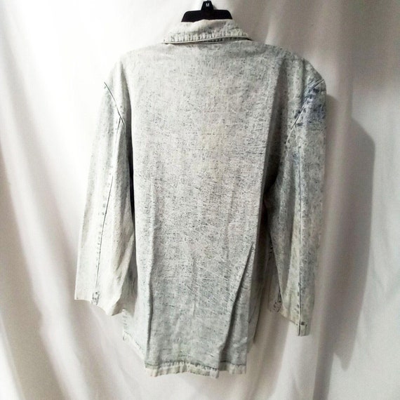 Vintage 1980's Ideas Long Sleeve V-neck Wash Deni… - image 3