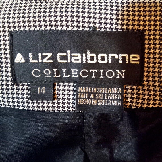 Vintage 70s Liz Claiborne Long Sleeve Black White… - image 7
